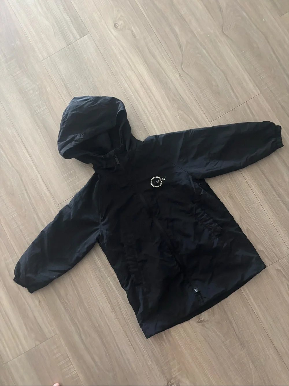 Zara Kids Black Hooded Jacket - Lightweight Weather-Resistant Coat 3/4T